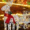 Holiday LED Brown Reindeer with Sleigh, Warm White Twinkling Christmas Lights